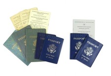 Vtg US Passport Lot of 7 Husband and Wife 60s 70s 80s w/ Vax Certs picture