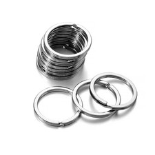 Silver Key Rings Flat 10/20Pcs 15-35mm Keyring Split Ring Double Loop Tag Chain picture