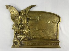 Antique Heinrich Kautsch Industria et Fortitudo Bronze Relief Plaque picture