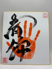 Ozeki Aonishiki Arata Hand-Signed Shikishi w/ Red Tegata Handprint Sumo Japan picture