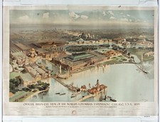 Chicago 1893 World's Columbian Exposition Vintage Bird's Eye Photo Reprint Wall picture