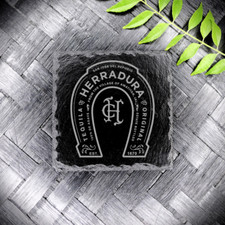 Herradura Tequila Slate Coaster Brand New Handcrafted Laser Engraved Square picture
