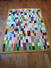 Vintage Quilt Square Crazy Patch Handmade Blanket  Fabrics 50