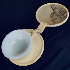 Vintage Celluloid Travelling Shaving Stand With Mirror & White Glass Soap Dish picture