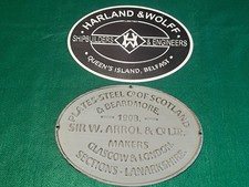 Harland and Wolff and Sir Willim Arrol replica Cold Rolled Steel Builders Plaque picture
