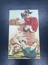 Antique 1907 Postcard w/ Cute Colored Picture of 3 Girls & A Teddy Bear picture