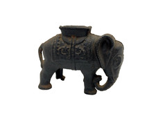 Vintage Cast Iron Elephant Bank 4