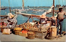 1955 Nassau Bahamas Waterfront Market Vintage Postcard 4P25-31 picture