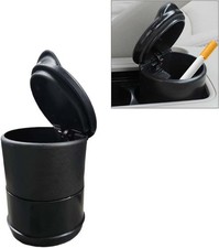 Car Ashtray with Lid Portable Smokeless Self-Extinguishing Plastic 1PC Black 1pc picture