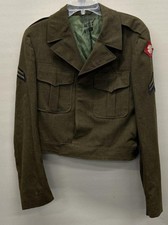 Vintage WWII US Army M1944 Wool Ike Jacket Corporal 4th Field Army Patch picture