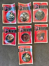 Set of 7 vtg 1983 STAR WARS Return of Jedi ROTJ Carded Photo Button pinback NEW picture