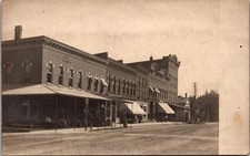 RPPC Main Street Commercial Block Storefronts Horse Wagon Early Town View picture