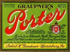Graupner's Porter Beer Label 9