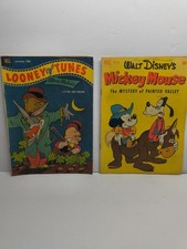 Vintage 1951-1952 Dell Comic Lot: Mickey Mouse Four Color 352 + Looney Tunes 131 picture