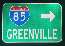 GREENVILLE, Interstate 85, South Carolina route road sign 18