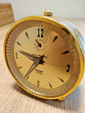 Vintage HES Gemini Table Clock Collectible Vintage Alarm Clock picture