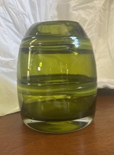 Vintage Murano art glass Sasso Vase Luciano Gaspari Salviati Green 7” picture