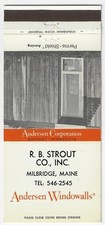 Vintage Matchbook Cover  R B Strout Co Inc Milbridge Maine Andersen Windowall picture