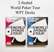 2-Decks WPT World Poker Tour Playing Cards - Red & Blue Diamond - New Sealed picture