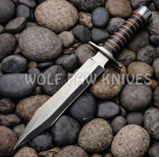 Handmade Hunting Dagger Bowie Knife, D2 Steel Blade with Wood Handle Duty Paid picture