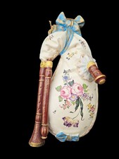 Antiqe 1900 French Hand Painted Faience Wall Bagpipe Vase picture