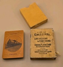 Chicago Milwaukee Puget Sound Railway Playing Cards CMSTP 4 One Track c1916 picture