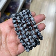10pcs 8mm Round Smooth Loose Beads Strand Black Natural Jasper Gemstone Handmade picture