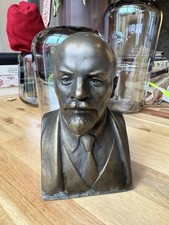 Vintage Soviet Metal Bust of Vladimir Lenin – USSR Communist Leader Statue picture