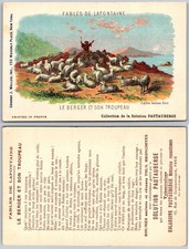 Fables De Lafontaine Le Berger Et Son Troupeau Postcard picture