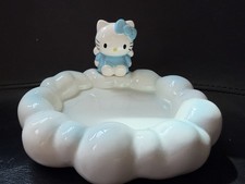 Vintage 1998 Sanrio Hello Kitty Blue Angel Cloud Ceramic Jewelry Trinket Dish picture
