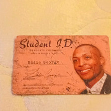 Graduate Columbus Student I.D. Room Key Card Eddie George Original 1992 picture