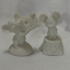 Vintage 1975 Hallmark Bisque Mouse Figurines Set of 2 Cottagecore Whimsical picture