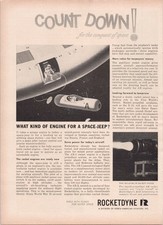 Rocketdyne Vintage Magazine Ad Space Conquest Space-Jeep Engine 1959 picture