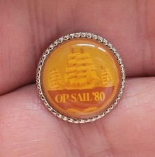 Op Sail '80 Operation Sail 1980 Pin Pinback Saluting Boston's 350th Anniversary picture
