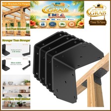 4x4x3.5 Pergola Brackets 4PCS Heavy Duty L Bracket 4mm Steel Black picture