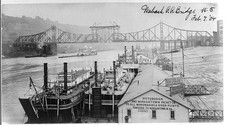 Photo:Wabash RR Bridge River Boats at Pier 1904 Pittsburgh PA picture