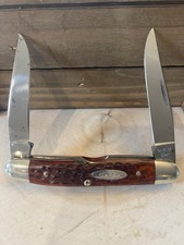 Case XX Vintage 1975 5 Dot Muskrat Bone Handles SS Blades Great Condition picture