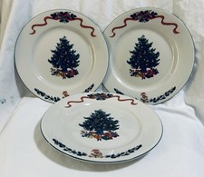 NOS 3 ORIGINS 1994 Lois Mills NEWCOR 126 Christmas Morning 7  1/2” Salad Plates picture