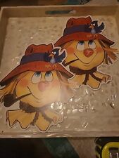Vintage TSAN HIY CO Halloween Die Cut Scarecrow Set Of 2 USED picture