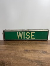 Metal Reflective WISE Street sign LARGE Authentic Vintage 24”x6”HTF style picture