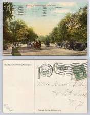 1910 Central Park New York NYC Horse Carriages Early Autos Postcard picture