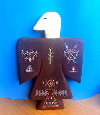 Harold Willeto Signed 1989 Navajo Folk Art Hand Carved Painted Wood Sculpture picture