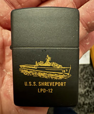 USS Shreveport LPD-12 Zippo Lighter Jan 2012 Matte Black Unfired W/ Sticker picture