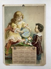 1887 Clark's O.N.T. Cotton Calendar Kids with Blocks, Advertisement picture