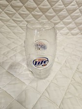 Vintage Miller Light Football Shaped Textured Beer Glass. picture
