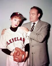Lucille Ball in Cleveland baseball jersey with Bob Hope 1950's 8x10 Color Photo picture