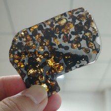 Top Natural Sericho Pallasite Meteorite Cut Slabs Perfect Glaze Seal Display picture