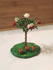 Vintage Hantel Pewter Alice in Wonderland's White To Red Roses Miniature W Paint picture