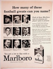 Marlboro 1961 Vintage Print Advertisement Football Greats 10x13 picture
