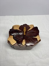 Hawaii Hibiscus Island Wood Collections Puzzle Box picture